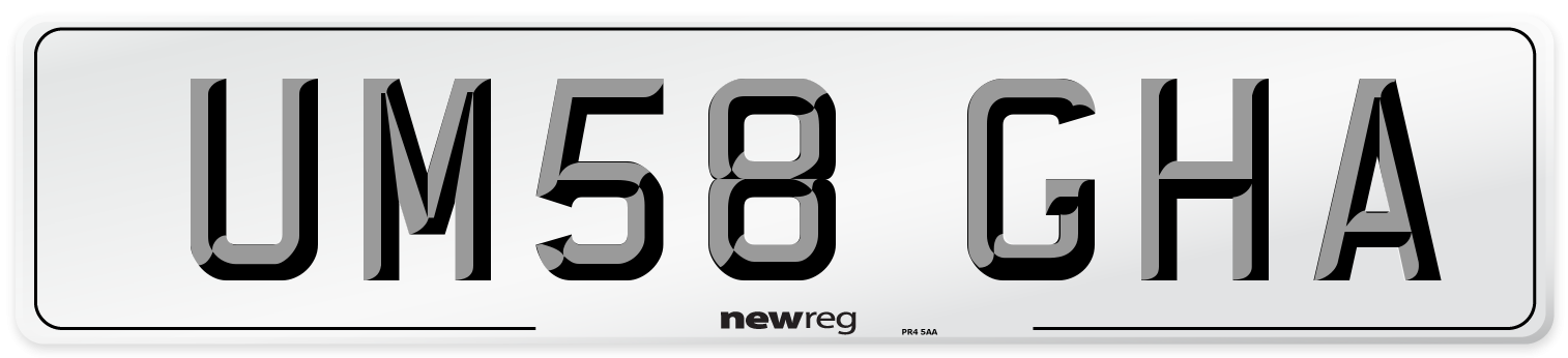 UM58 GHA Number Plate from New Reg